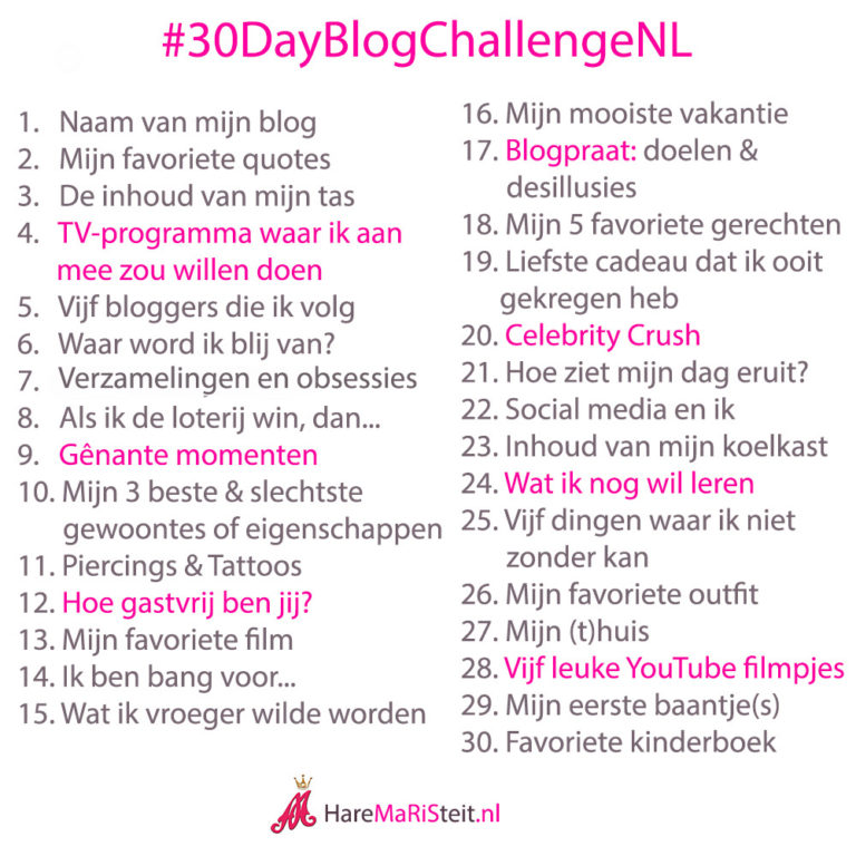 30 day blog challenge NL